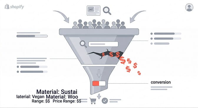 Revenue lost when Shopify stores rely on default keyword search instead of automation