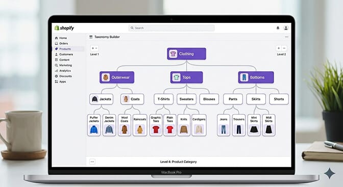 Category and taxonomy inference automatically classifying Shopify products into a hierarchy
