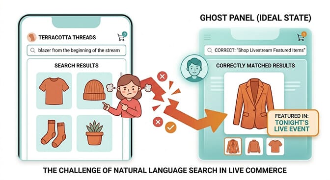 Shopify mobile homepage featuring a prominent Seen on Stream collection card with thumbnails of featured products in the order they appeared during the live event
