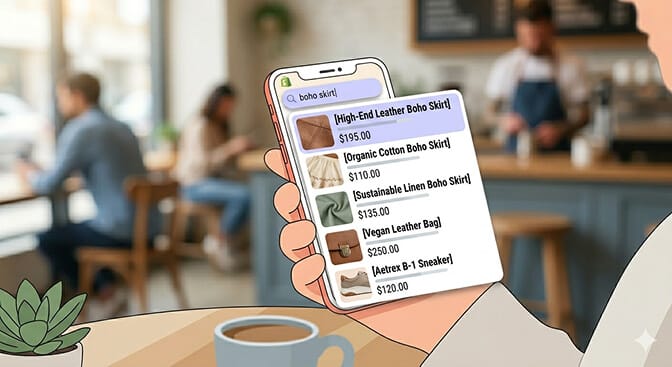 Instant visual autocomplete with product thumbnails in a Shopify mobile search dropdown