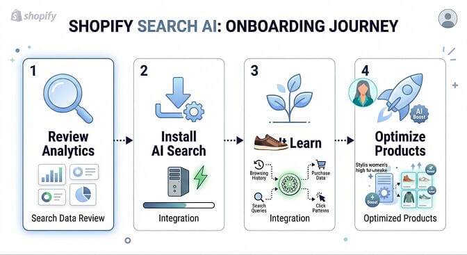Four-step path to launch personalized AI search on a Shopify store
