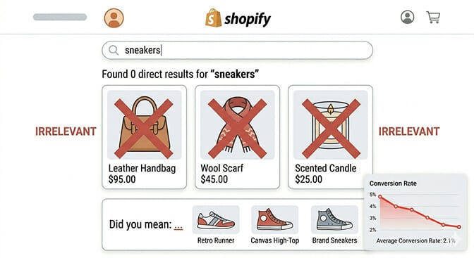 Why Shopify's default keyword search falls short on relevance for growing stores