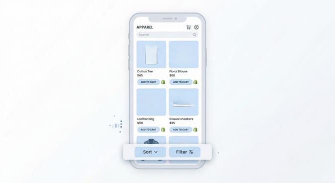 Sticky mobile filter button for ecommerce