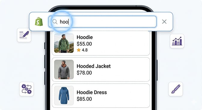 Mobile-optimized instant search overlay for Shopify