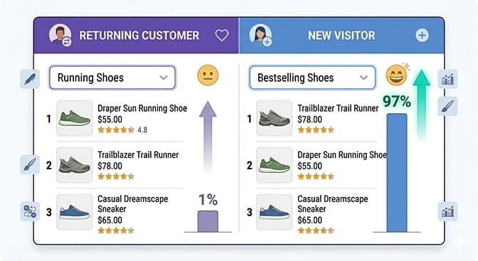 Relevance ranking and personalization layer in ecommerce search