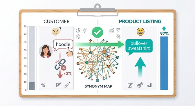 Missing synonym database causes hoodie vs pullover mismatch
