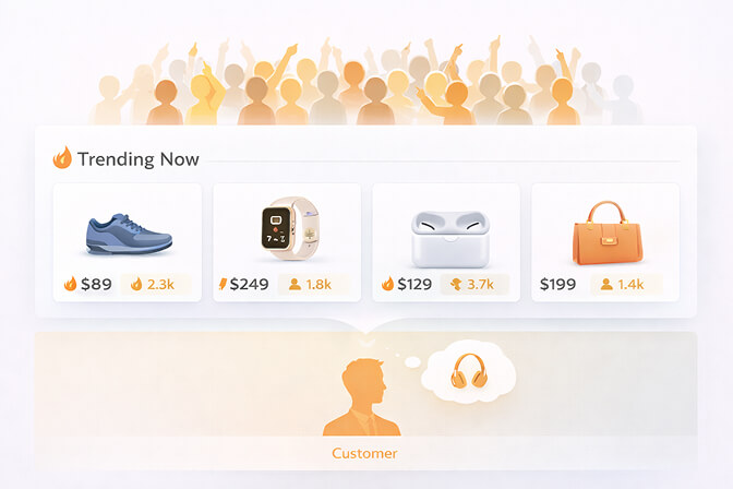 Popularity-based recommendations showing the same trending and best seller products to all visitors regardless of preferences